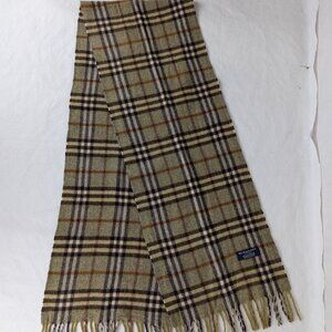Burberry Green Check 100% Lambswool Scarf | Made in England | SAVE BIG NOW